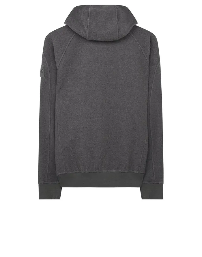 651F5 Hooded Full Zip Sweatshirt In Smoky GreySweatshirts Smoky Grey Mens Stone Island Sweatshirts