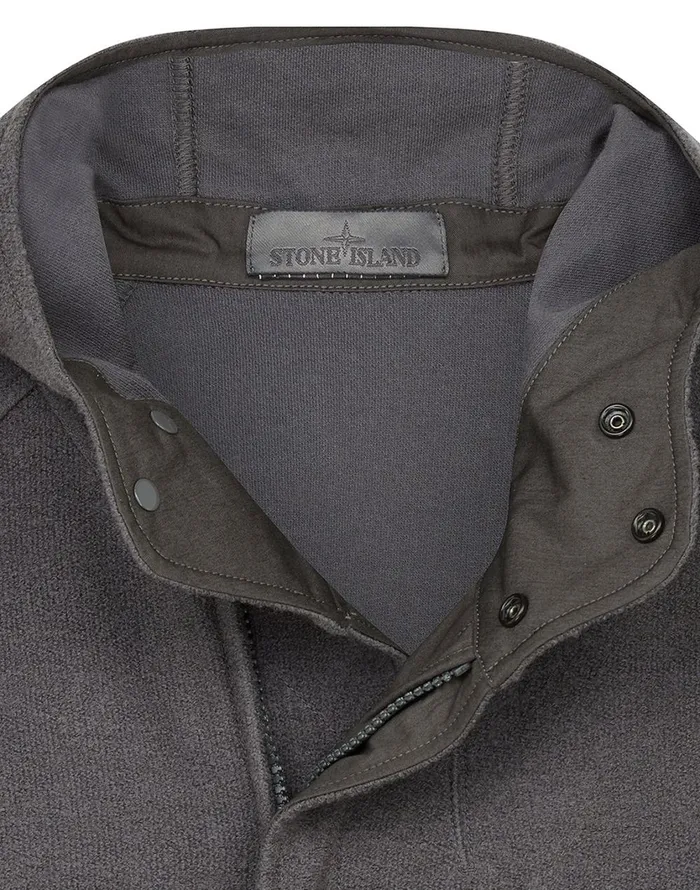 651F5 Hooded Full Zip Sweatshirt In Smoky GreySweatshirts Smoky Grey Mens Stone Island Sweatshirts