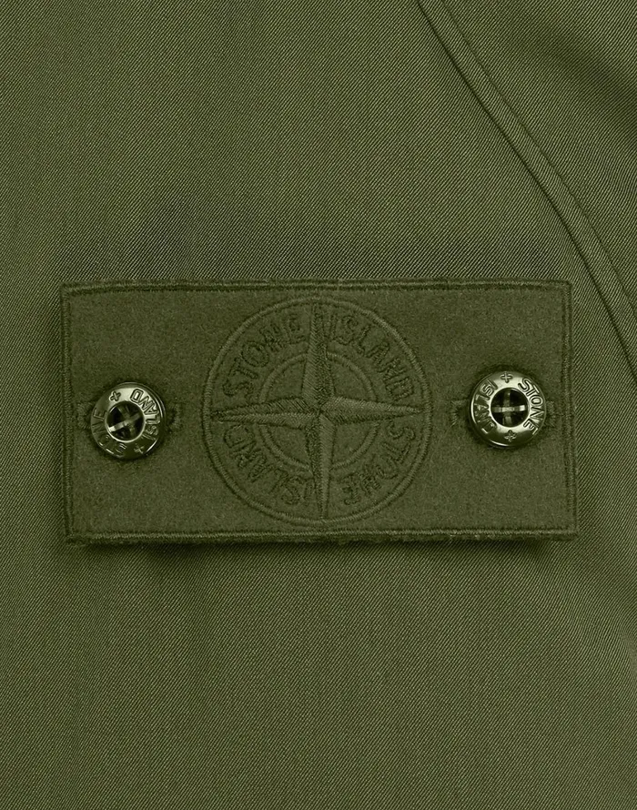 716F2 Stretch Wool NylonTc Down Ghost Piece Fishtail Parka In KhakiJackets Khaki Mens Stone Island Coats and Jackets