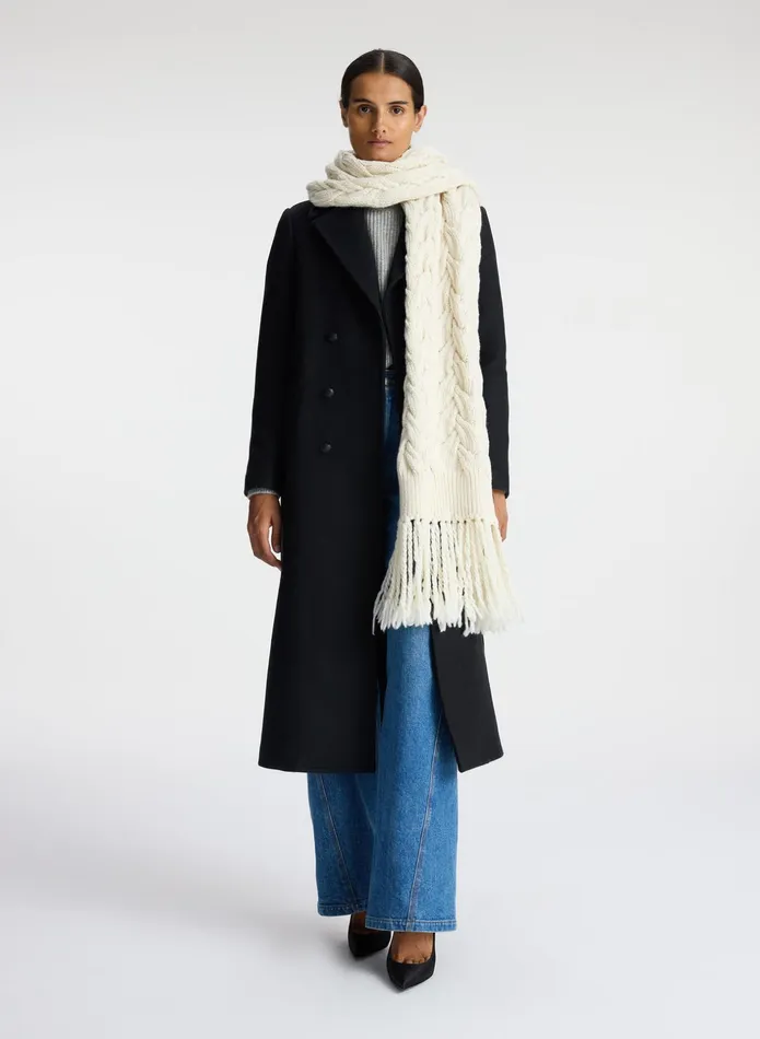 ALC Accessories Emilia Wool Cable Scarf Off White 8211 Women