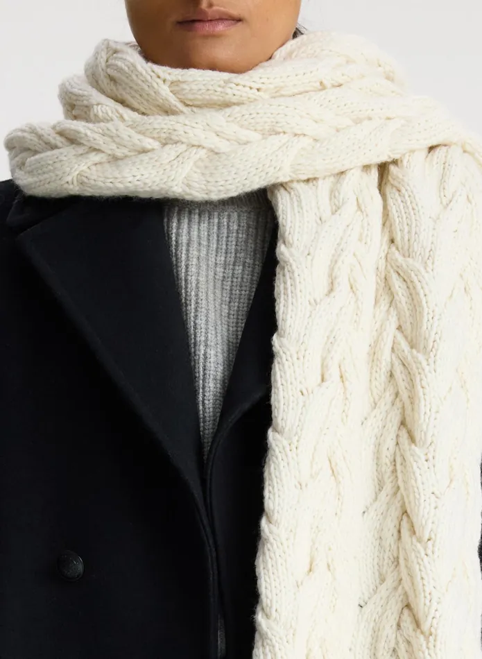 ALC Accessories Emilia Wool Cable Scarf Off White 8211 Women