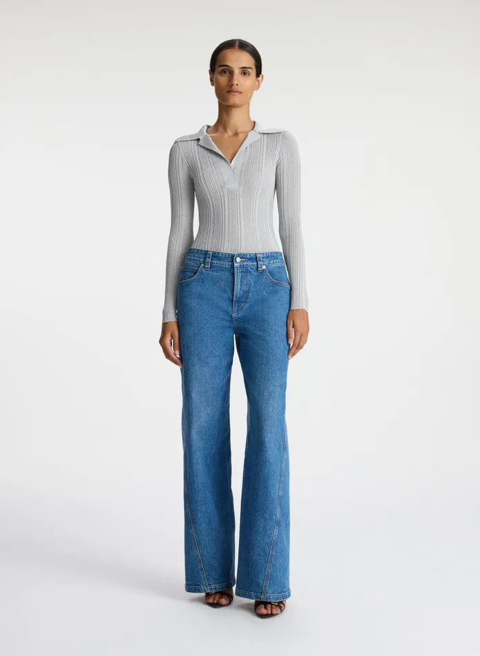 ALC Bottoms Abbott Stretch Denim Jean Medium Wash 8211 Women