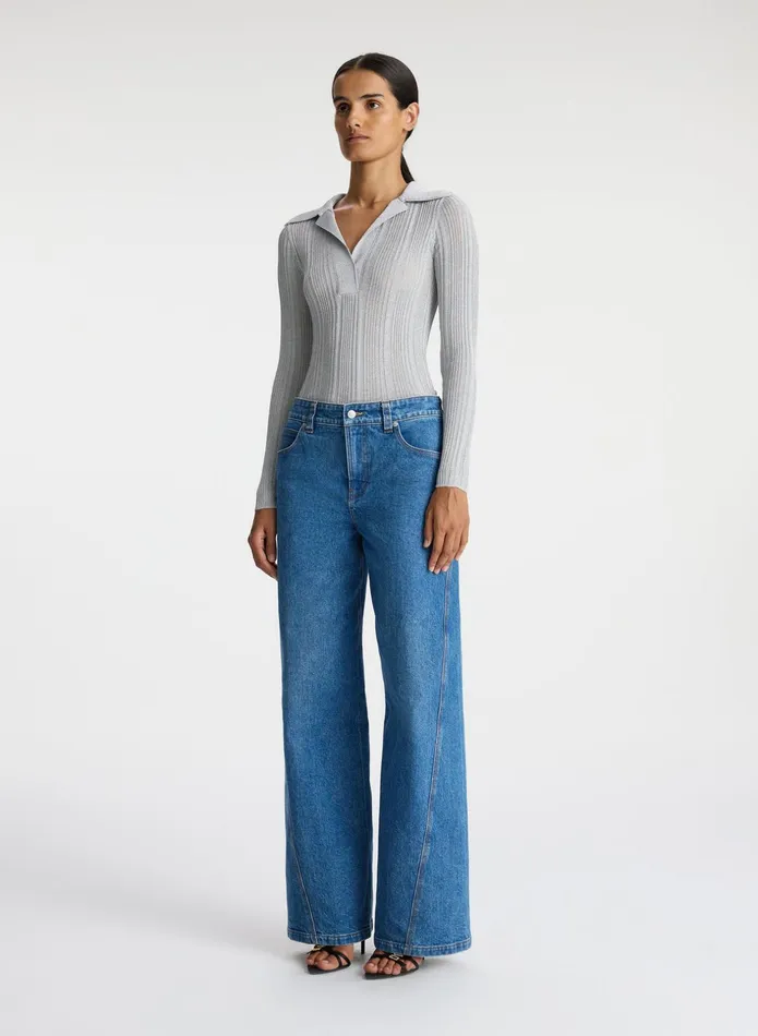 ALC Bottoms Abbott Stretch Denim Jean Medium Wash 8211 Women