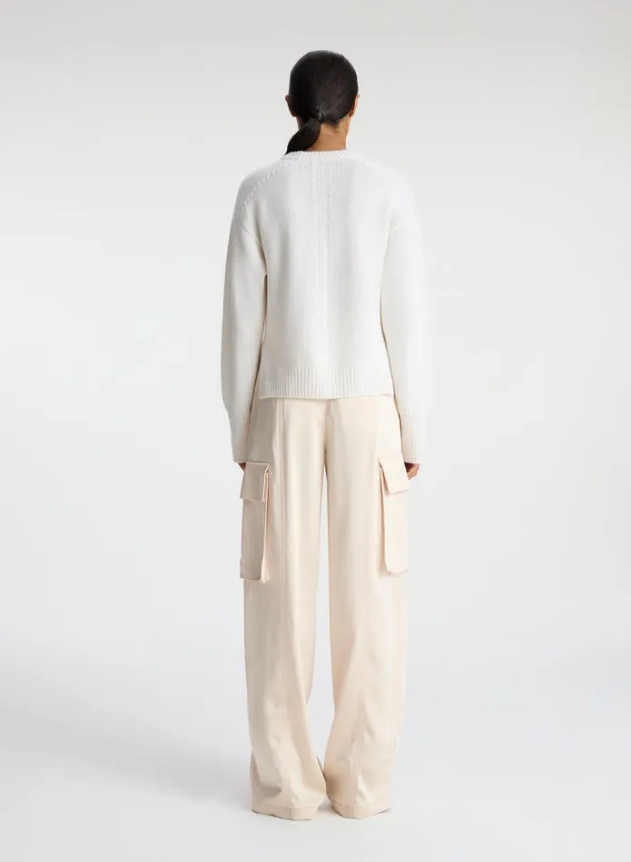 ALC Bottoms Bryan Satin Cargo Pant Light Buff 8211 Women