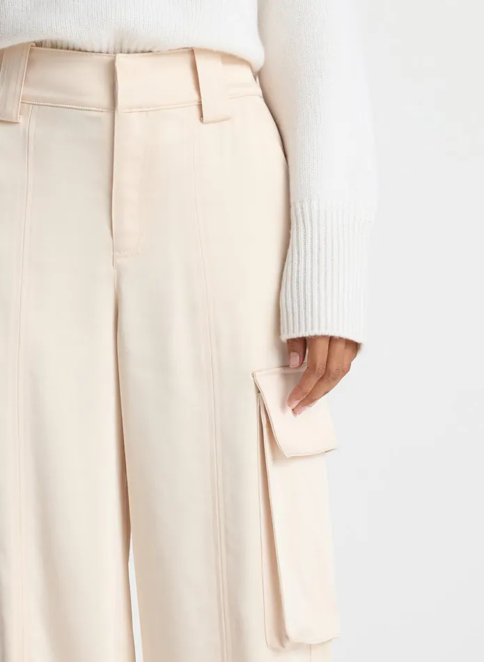 ALC Bottoms Bryan Satin Cargo Pant Light Buff 8211 Women