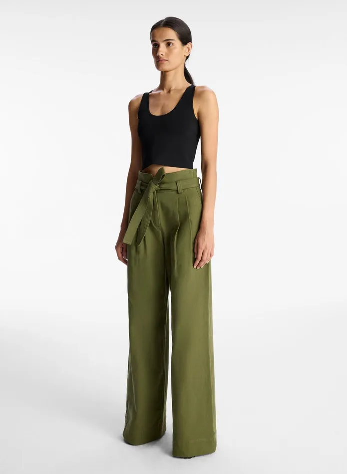 ALC Bottoms Emily Cotton Twill Pant Olive 8211 Women