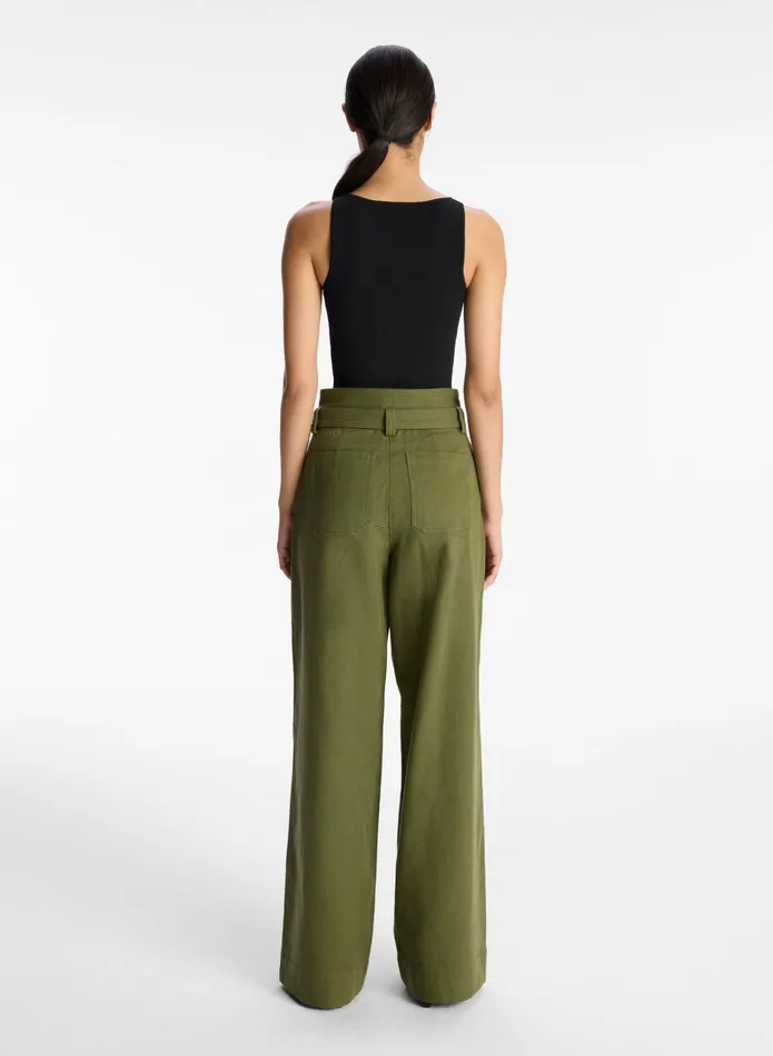 ALC Bottoms Emily Cotton Twill Pant Olive 8211 Women