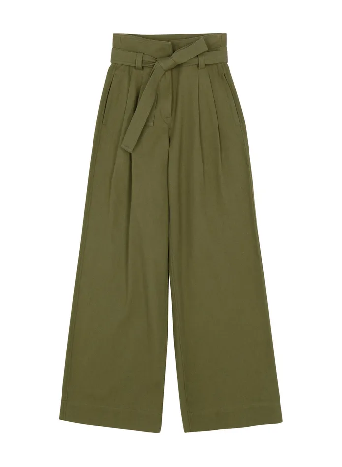 ALC Bottoms Emily Cotton Twill Pant Olive 8211 Women