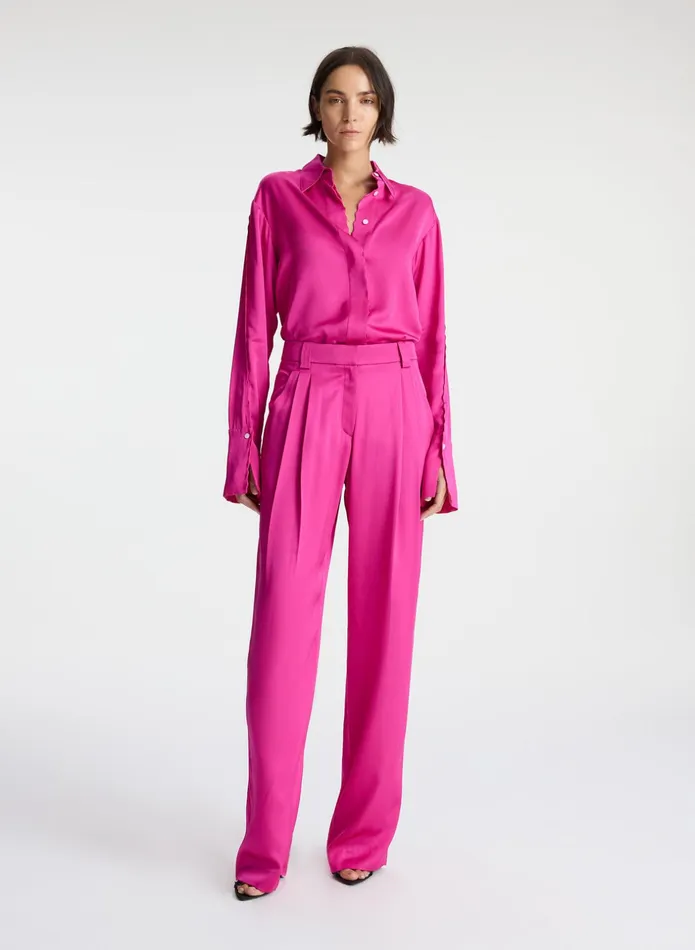 ALC Bottoms Fynn Satin Pant Disco Pink 8211 Women