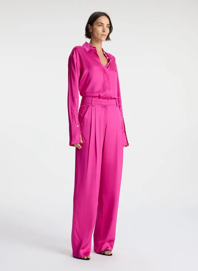 ALC Bottoms Fynn Satin Pant Disco Pink 8211 Women