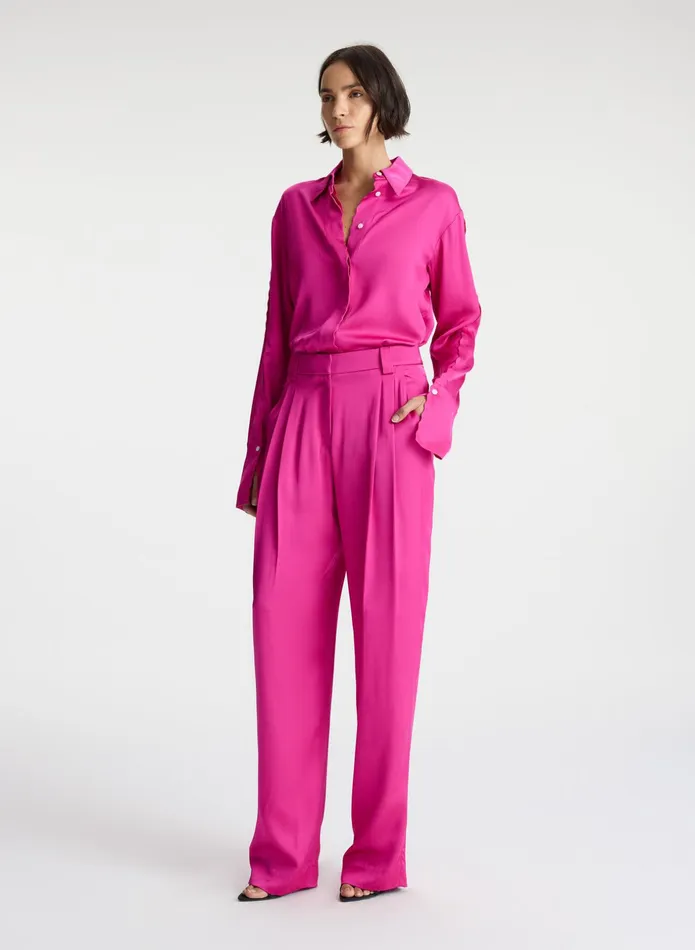 ALC Bottoms Fynn Satin Pant Disco Pink 8211 Women