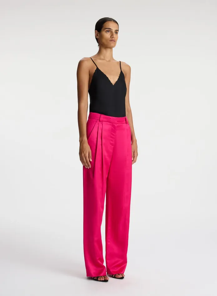 ALC Bottoms Fynn Structured Satin Pant Disco Pink 8211 Women