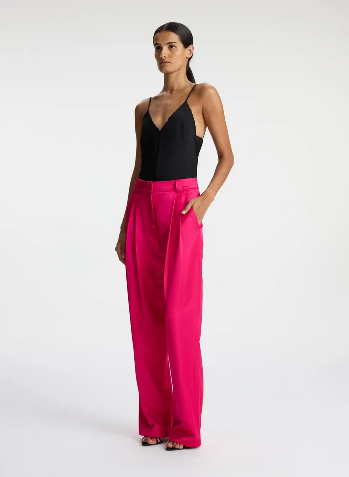 ALC Bottoms Fynn Structured Satin Pant Disco Pink 8211 Women