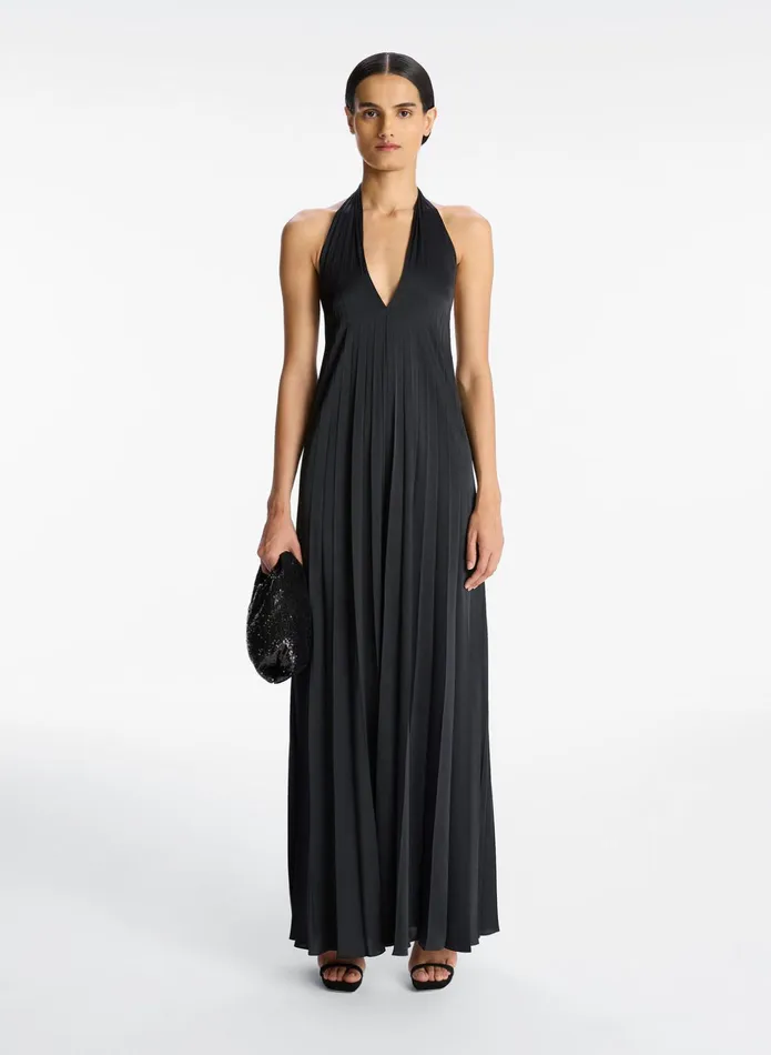 ALC Bottoms Rio Satin Pleated Jumpsuit Black 8211 Women