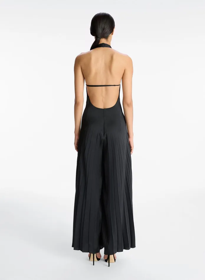 ALC Bottoms Rio Satin Pleated Jumpsuit Black 8211 Women
