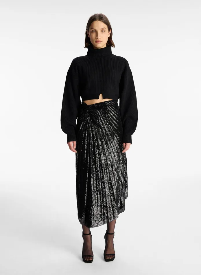 ALC Bottoms Tori Sequin Midi Skirt Black 8211 Women