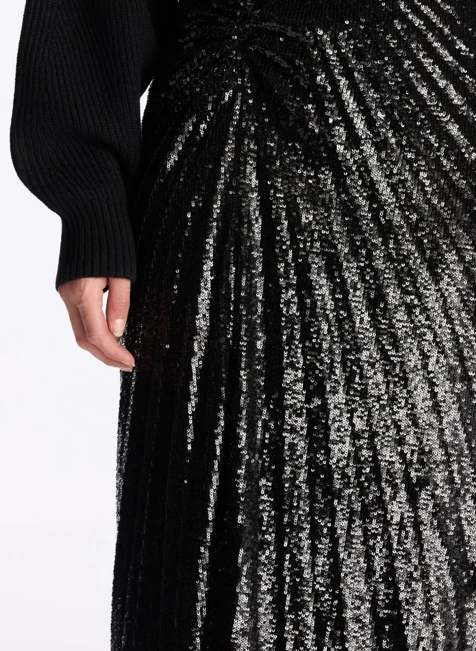 ALC Bottoms Tori Sequin Midi Skirt Black 8211 Women