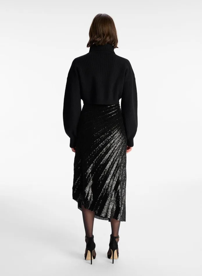 ALC Bottoms Tori Sequin Midi Skirt Black 8211 Women