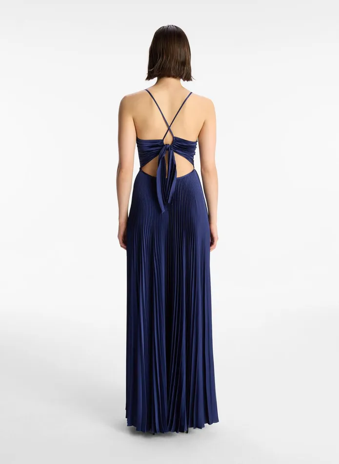 ALC Dresses Aries Satin Pleated Dress Riviera 8211 Women