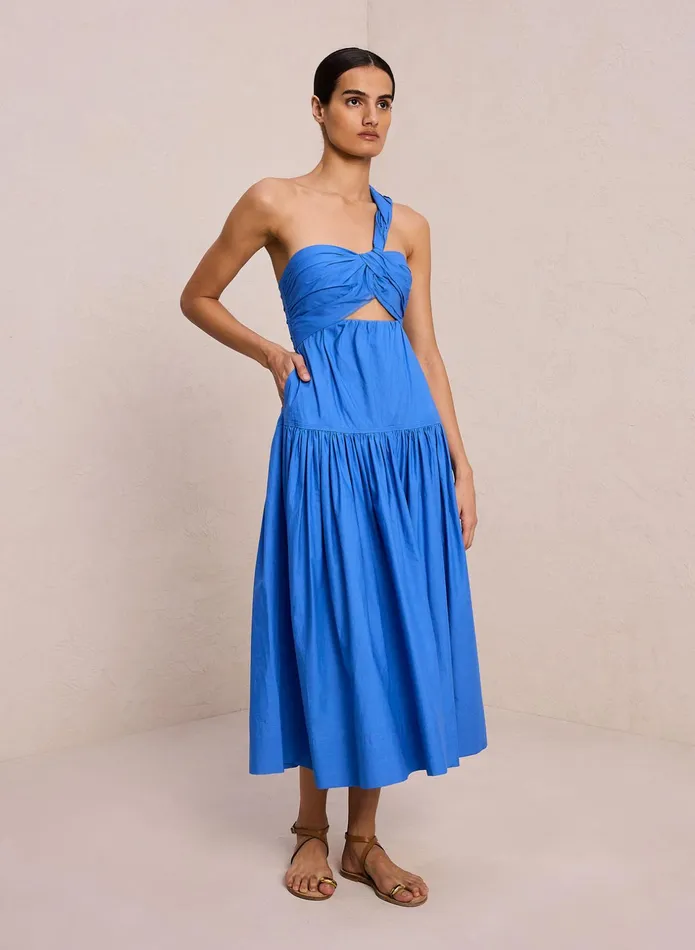 ALC Dresses Aubrey Cotton Midi Dress Coastal Blue 8211 Women