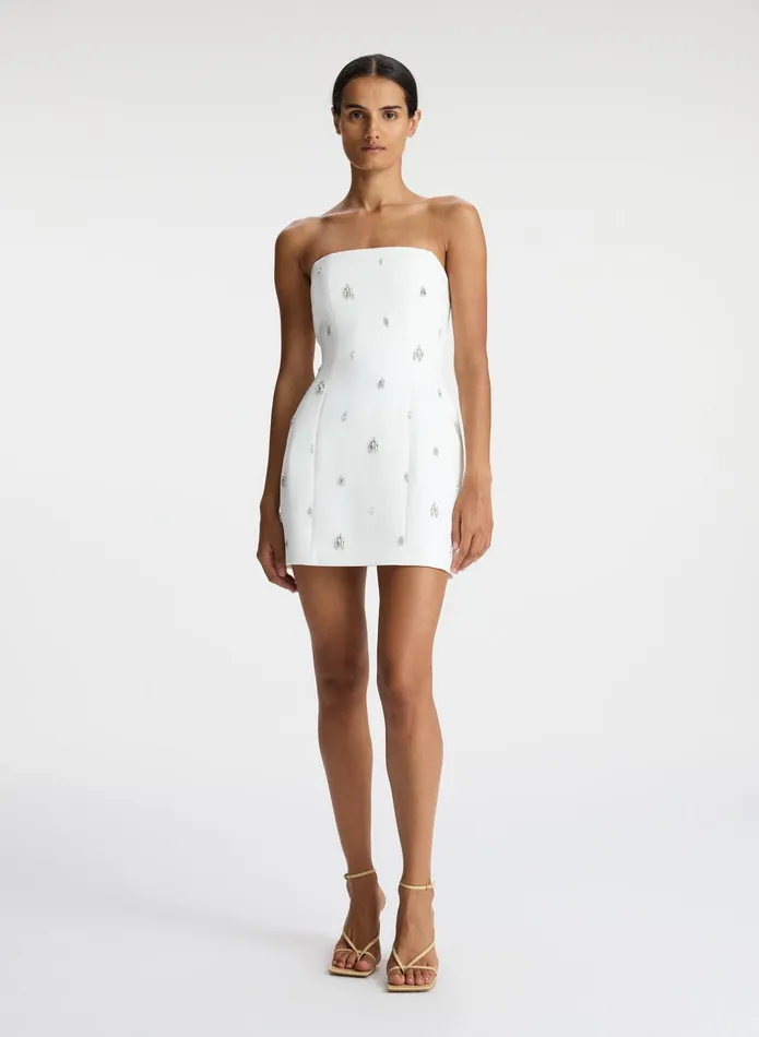 ALC Dresses Elsie Strapless Embellished Mini Dress White 8211 Women