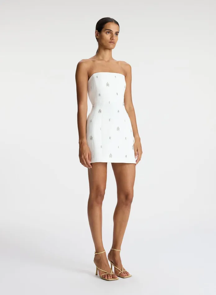 ALC Dresses Elsie Strapless Embellished Mini Dress White 8211 Women