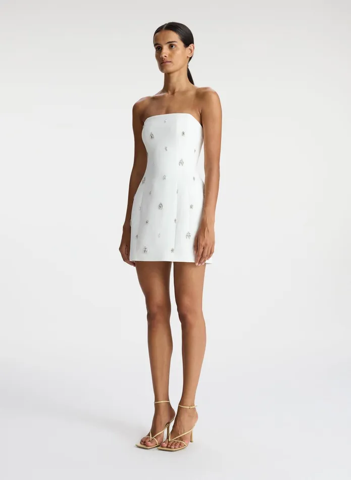 ALC Dresses Elsie Strapless Embellished Mini Dress White 8211 Women