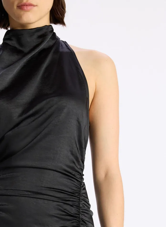 ALC Dresses Inez Satin Midi Dress Black 8211 Women