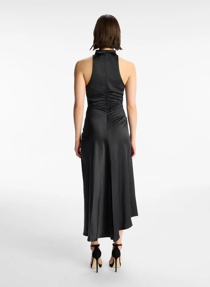 ALC Dresses Inez Satin Midi Dress Black 8211 Women