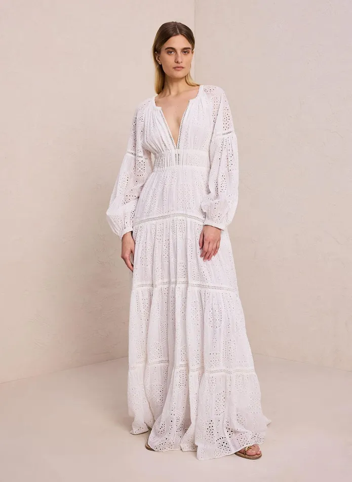 ALC Dresses Mackenna Eyelet Maxi Dress Whitecream 8211 Women