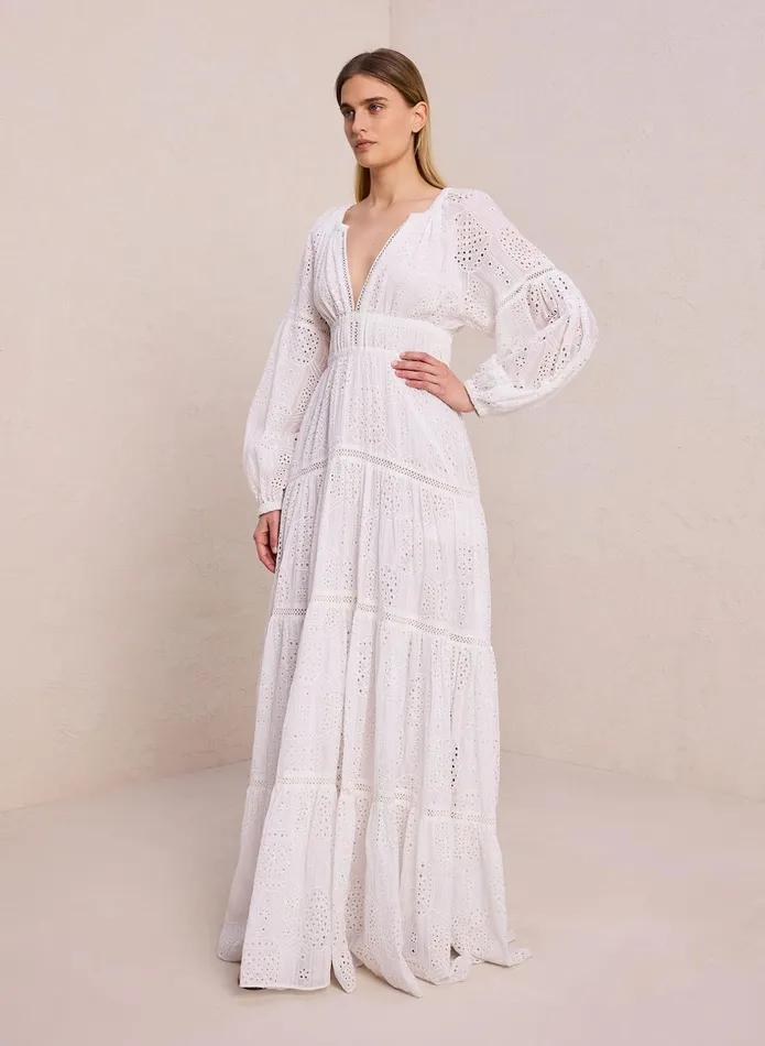 ALC Dresses Mackenna Eyelet Maxi Dress Whitecream 8211 Women