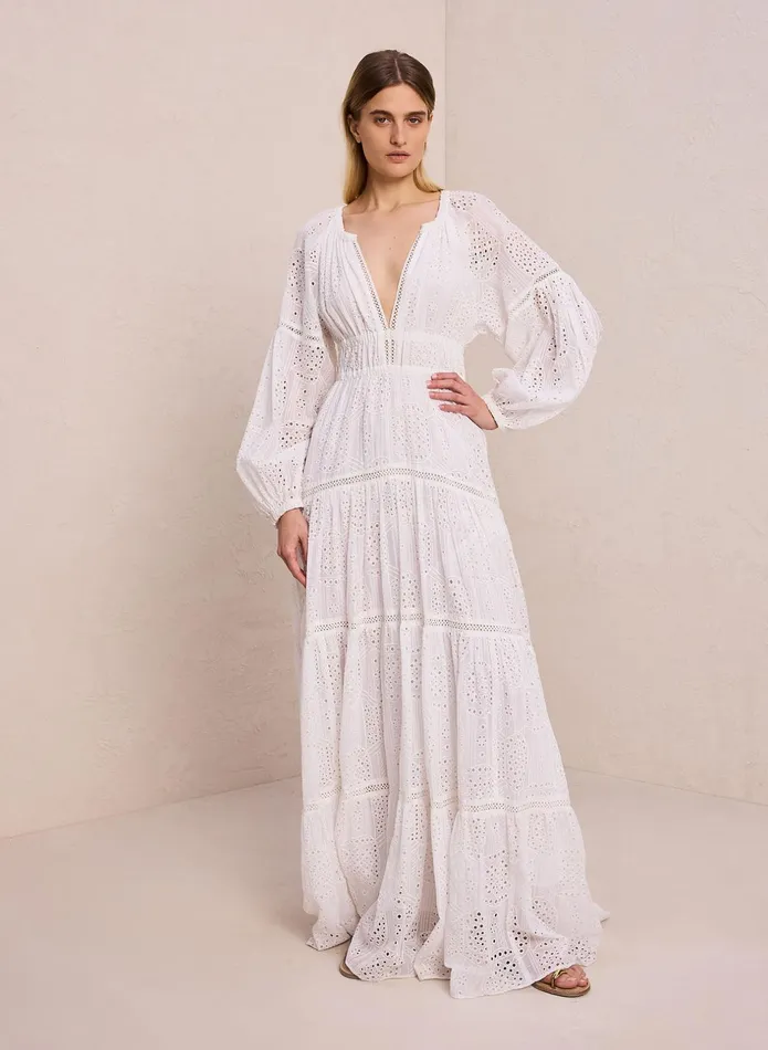 ALC Dresses Mackenna Eyelet Maxi Dress Whitecream 8211 Women
