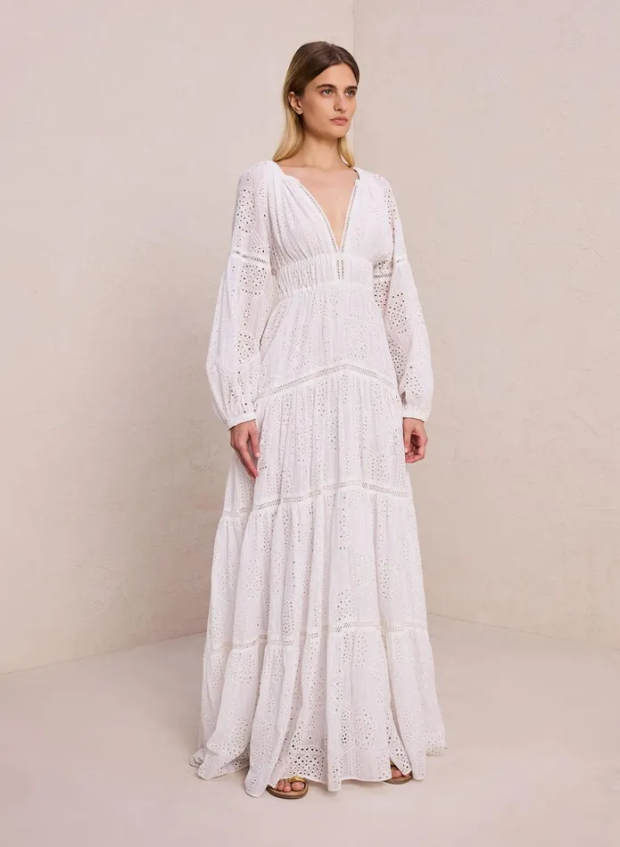 ALC Dresses Mackenna Eyelet Maxi Dress Whitecream 8211 Women