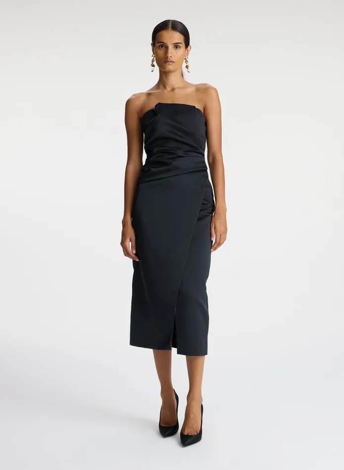 ALC Dresses Nata Strapless Satin Dress Black 8211 Women