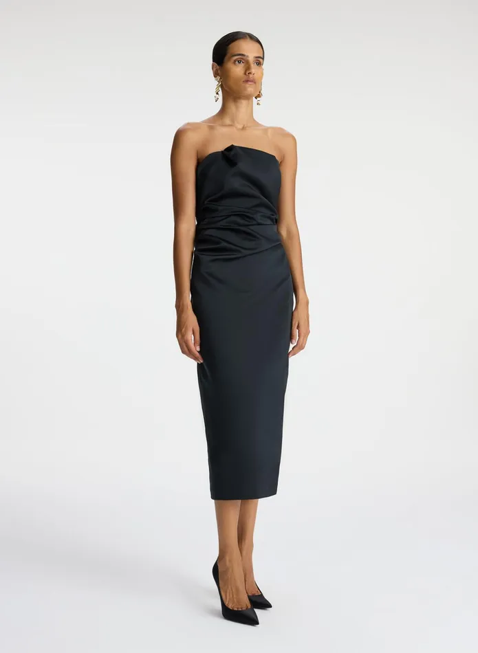 ALC Dresses Nata Strapless Satin Dress Black 8211 Women
