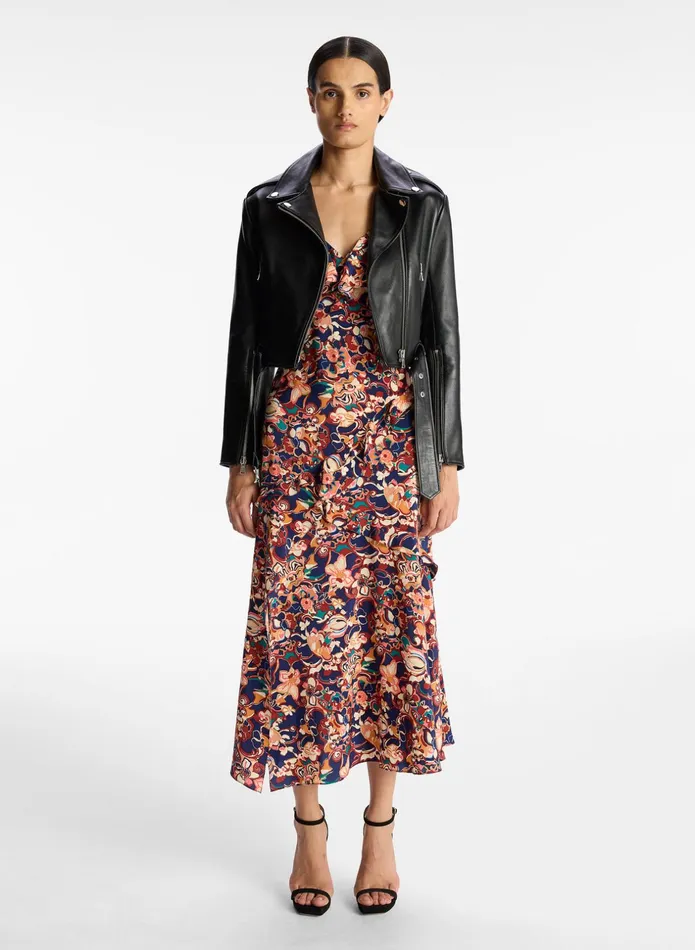 ALC Dresses Penelope Silk Midi Dress Port Wine Multi 8211 Women