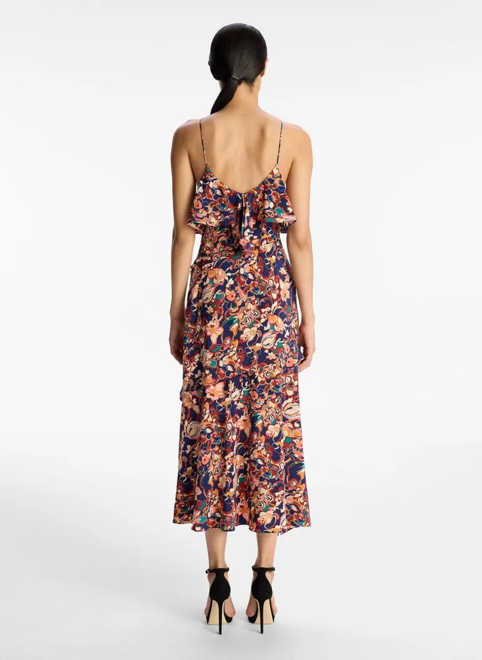 ALC Dresses Penelope Silk Midi Dress Port Wine Multi 8211 Women