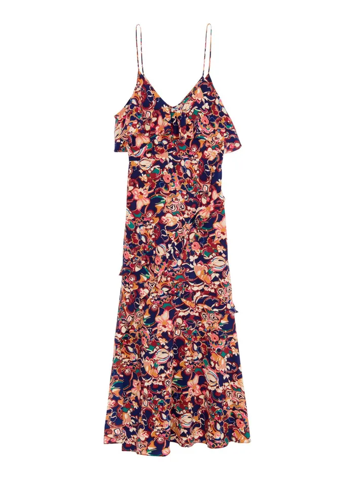 ALC Dresses Penelope Silk Midi Dress Port Wine Multi 8211 Women