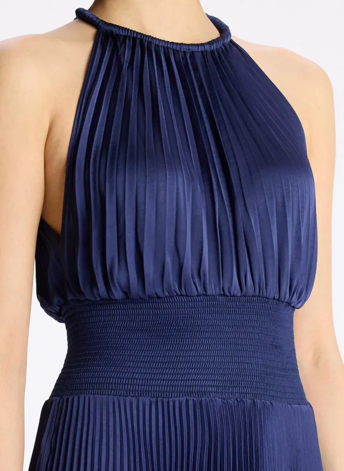 ALC Dresses Renzo Ii Satin Pleated Dress Riviera 8211 Women