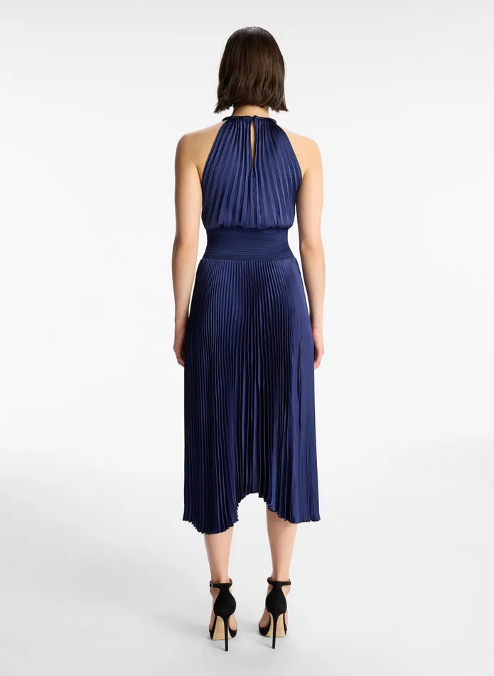ALC Dresses Renzo Ii Satin Pleated Dress Riviera 8211 Women