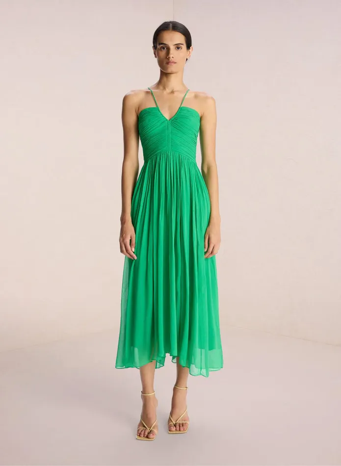 ALC Dresses Rumi Silk Chiffon Dress Verde 8211 Women