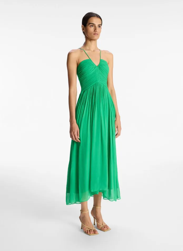 ALC Dresses Rumi Silk Chiffon Dress Verde 8211 Women