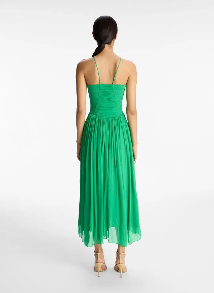 ALC Dresses Rumi Silk Chiffon Dress Verde 8211 Women