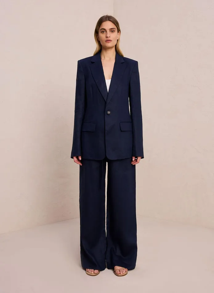 ALC Jackets and Coats Arlo Linen Jacket Midnight 8211 Women