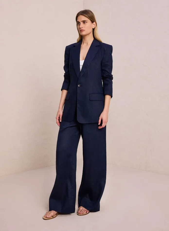 ALC Jackets and Coats Arlo Linen Jacket Midnight 8211 Women