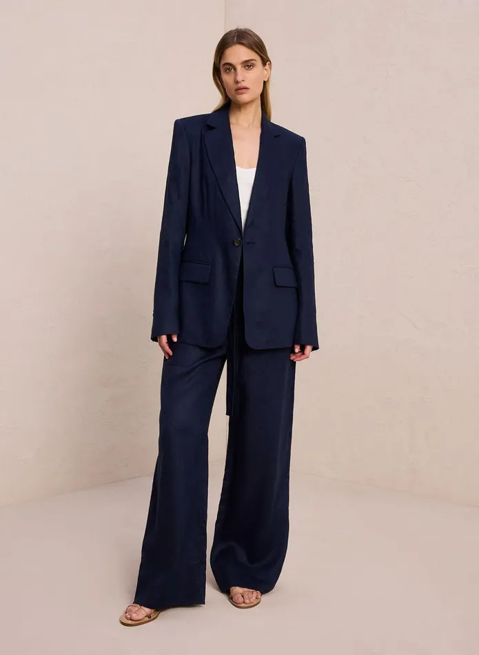 ALC Jackets and Coats Arlo Linen Jacket Midnight 8211 Women