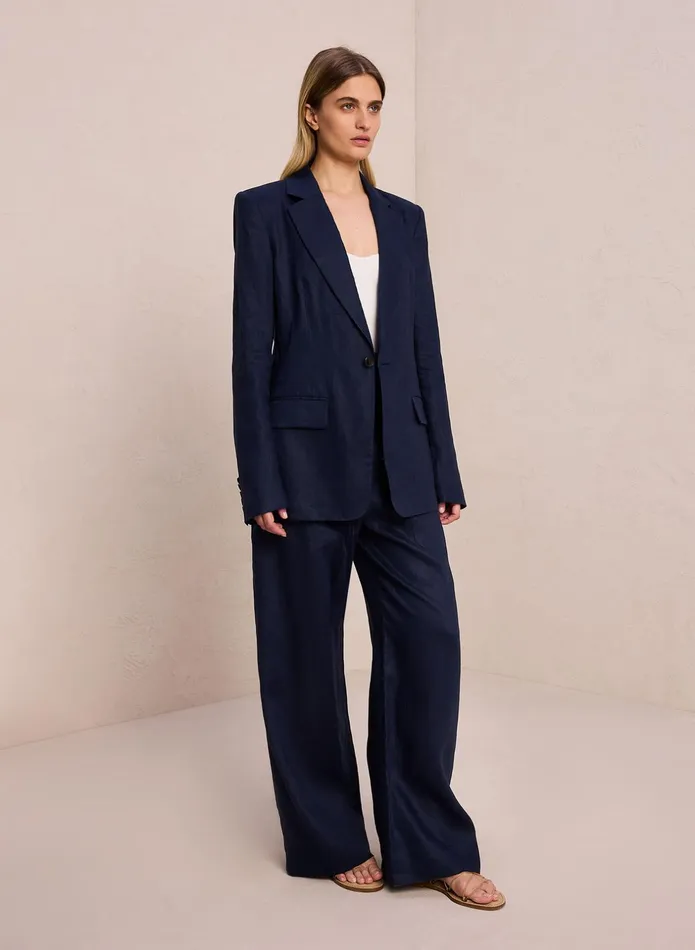 ALC Jackets and Coats Arlo Linen Jacket Midnight 8211 Women