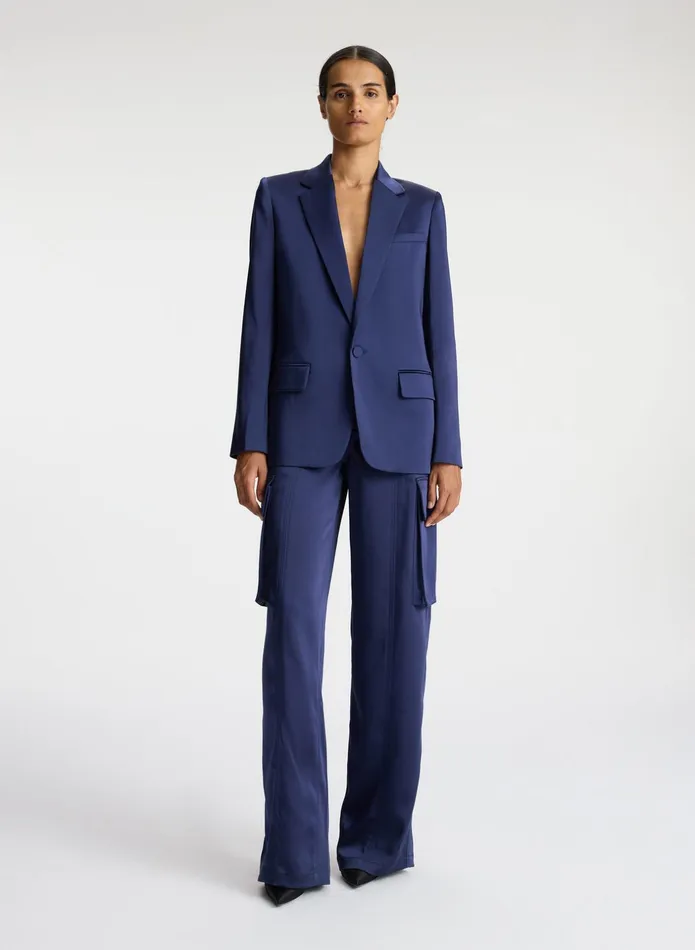 ALC Jackets and Coats Axel Satin Jacket Evening Blue 8211 Women