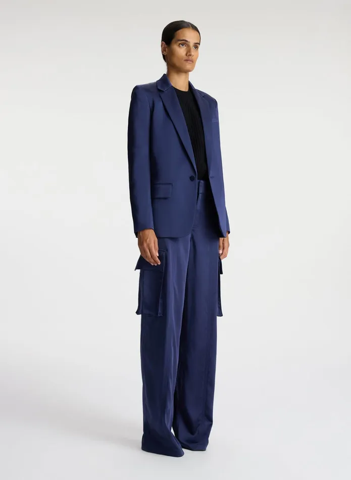 ALC Jackets and Coats Axel Satin Jacket Evening Blue 8211 Women
