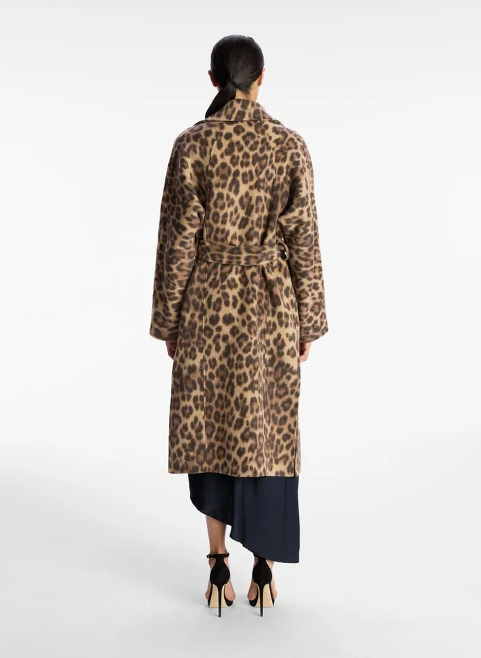 ALC Jackets and Coats Winslet Printed Wool Coat Camelblack 8211 Women